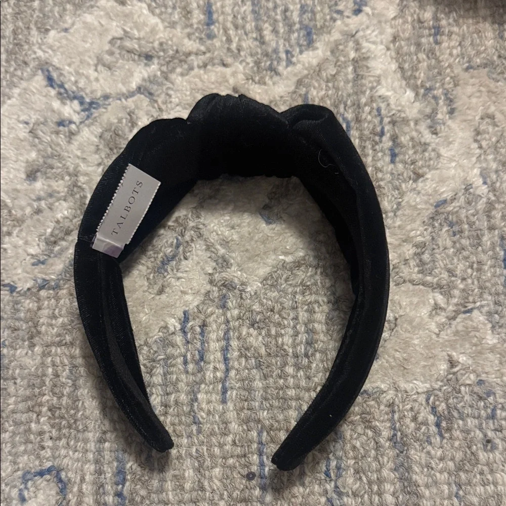 Talbots Black Velvet Knotted Headband